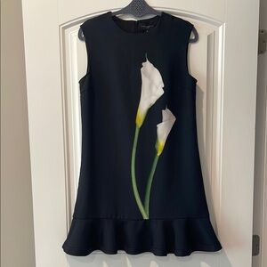 Victoria Beckham for Target Black Dress with White Floral Design